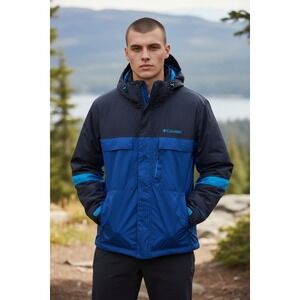 Columbia Interchange Jacket Men's Navy Blue Blue Waterproof Breathable Size XL